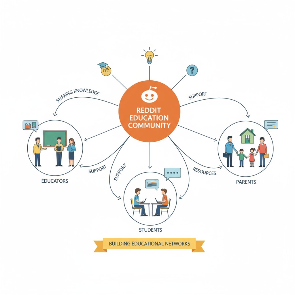 Educational networks in Reddit's education community including community rules, educational networks, and subreddit navigation