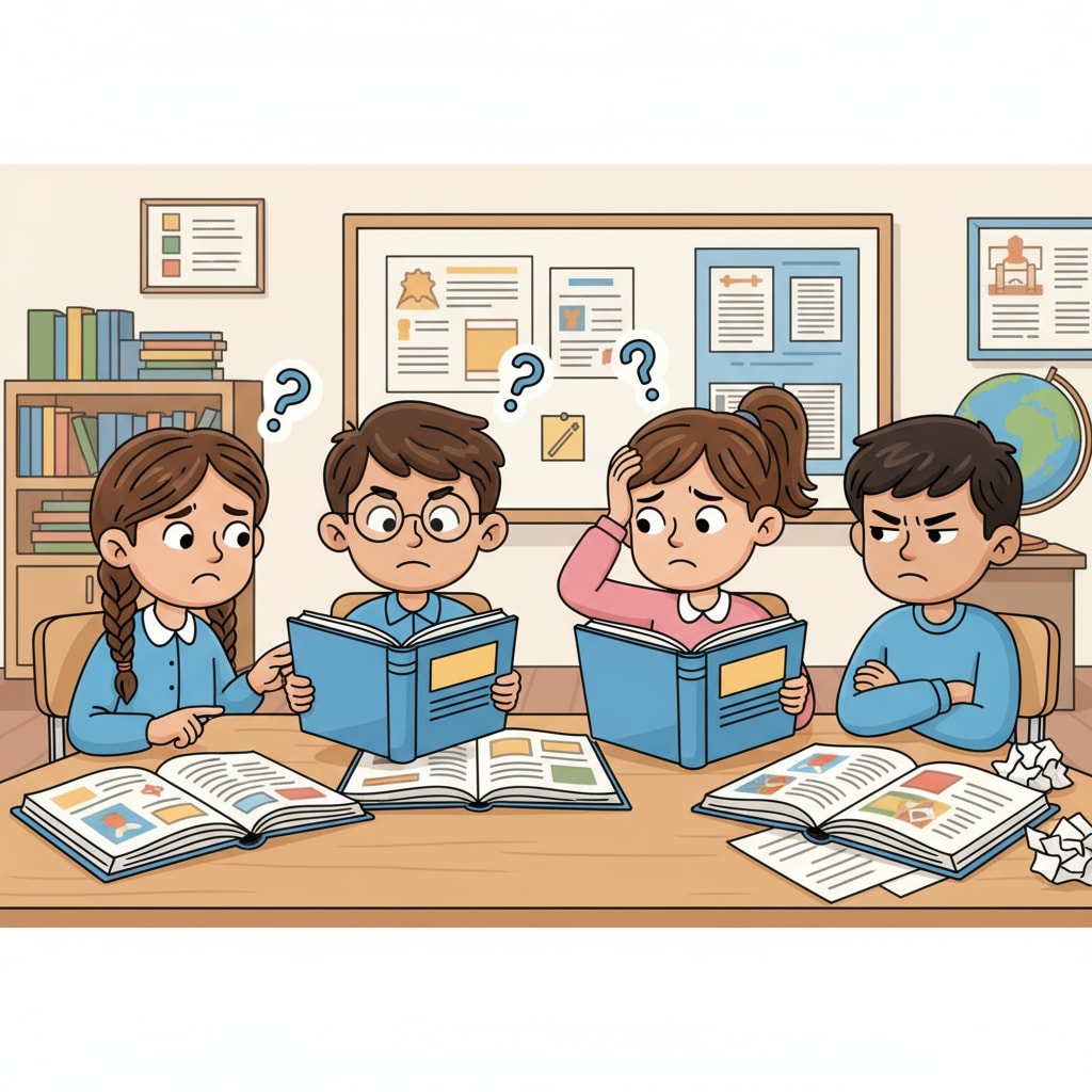 A classroom depicting the challenges of reading comprehension among students in the context of the functional illiteracy and education crisis in the US.