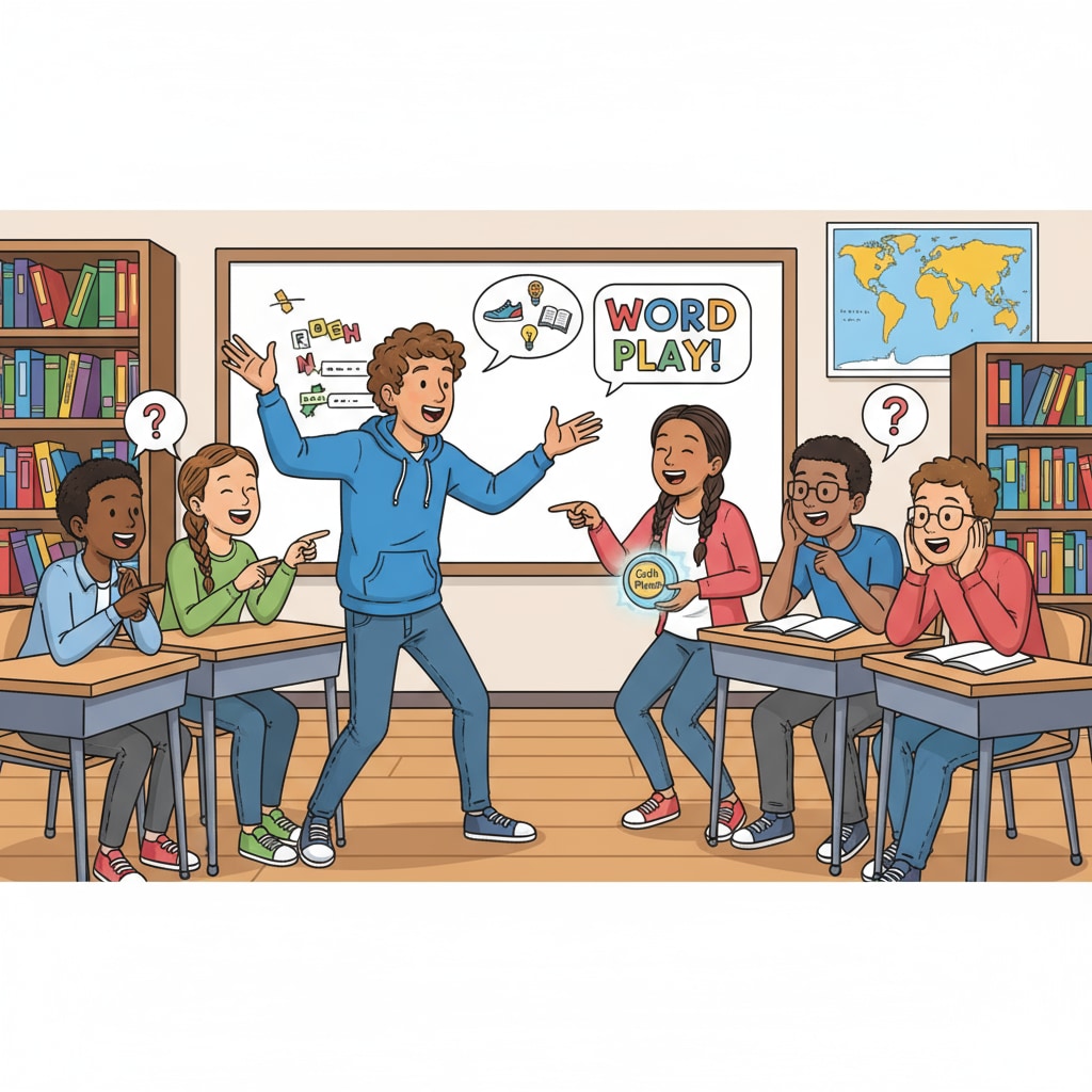 High school students playing Catch Phrase in an English class