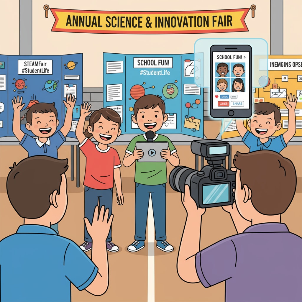 Student images being captured for potential social media sharing, related to student privacy, facial recognition, and digital footprints