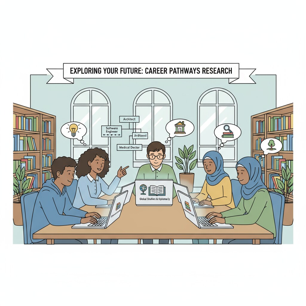 K12 students researching career paths for college major selection