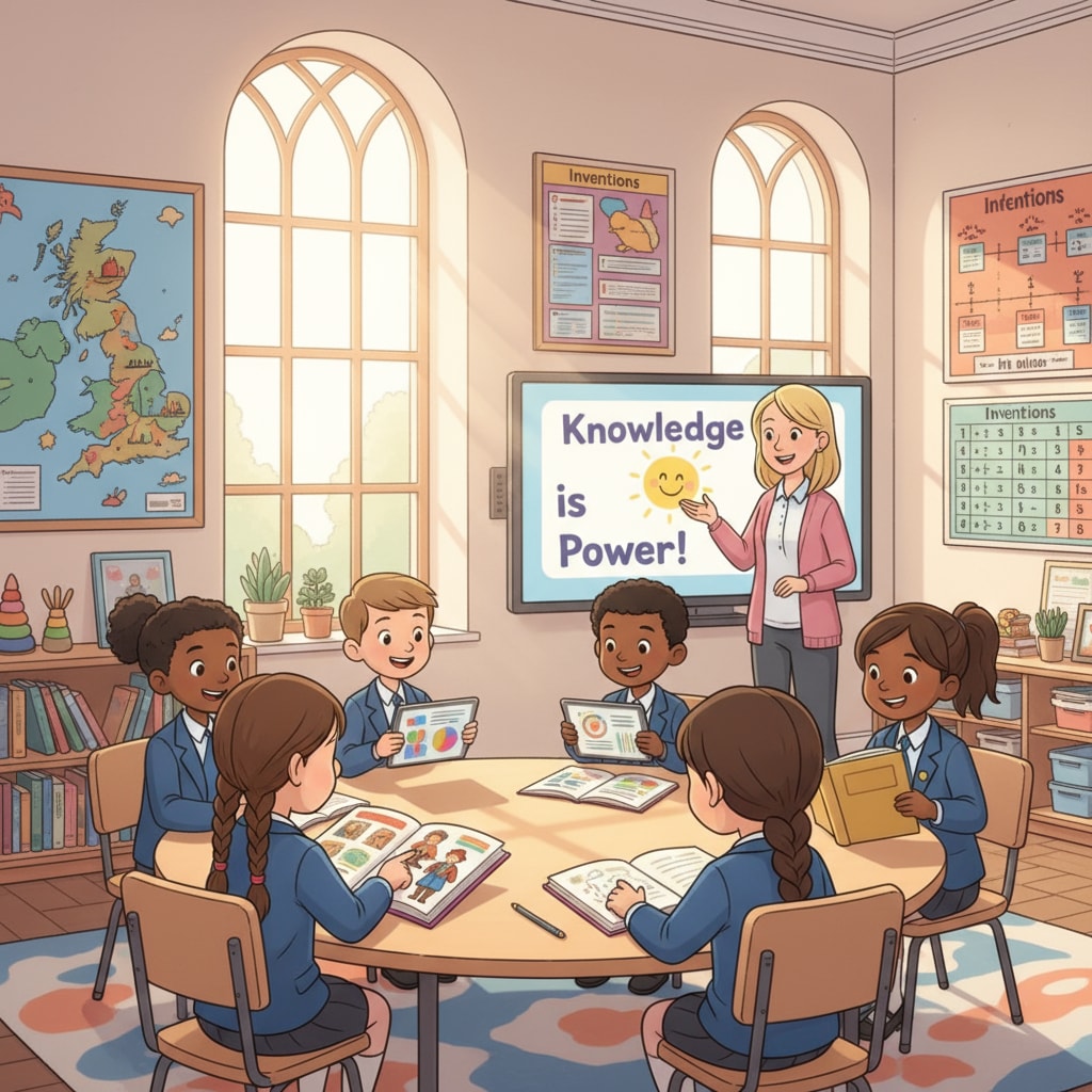 Children in a UK private primary school classroom related to scholarships