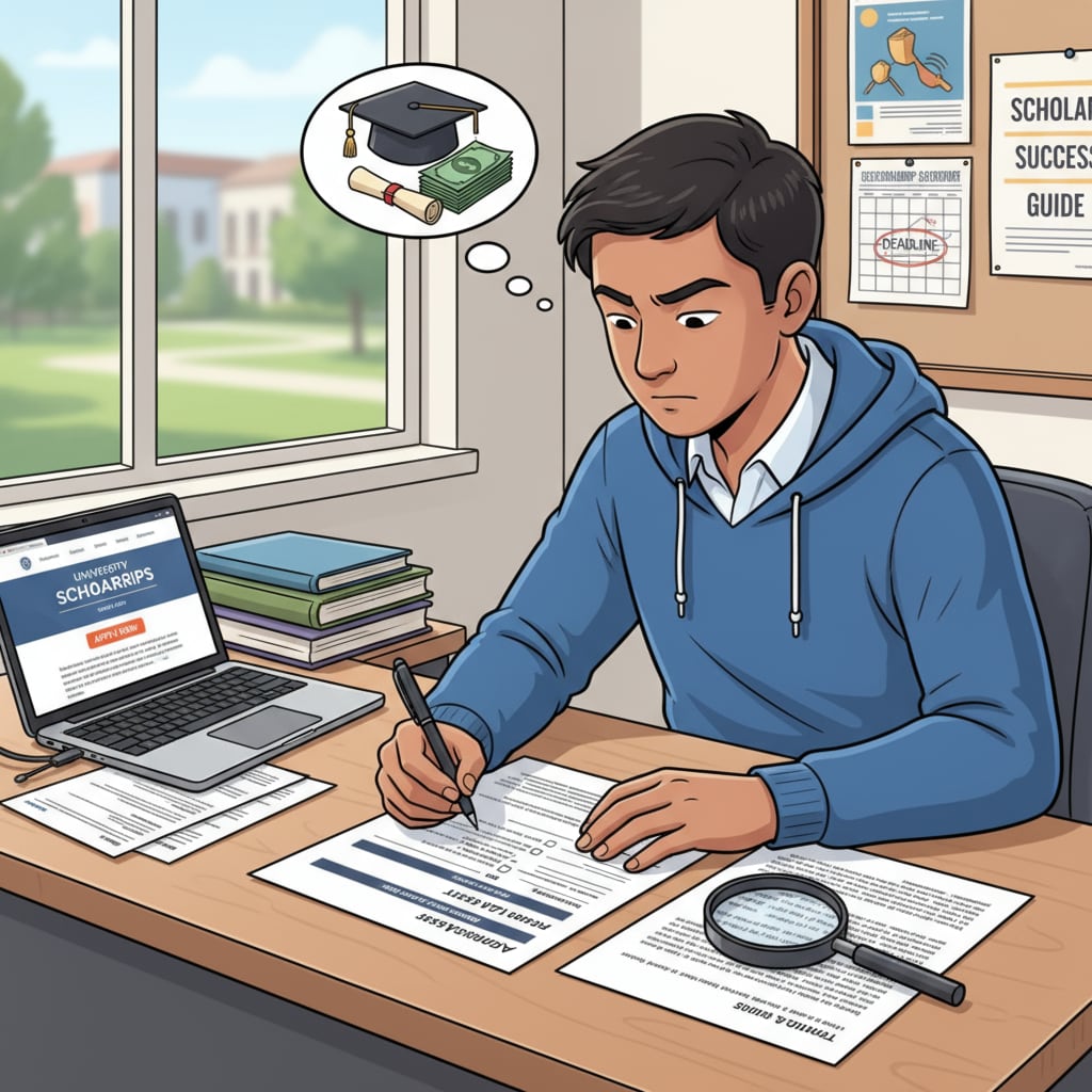 Student filling out a UK private primary school scholarship application form