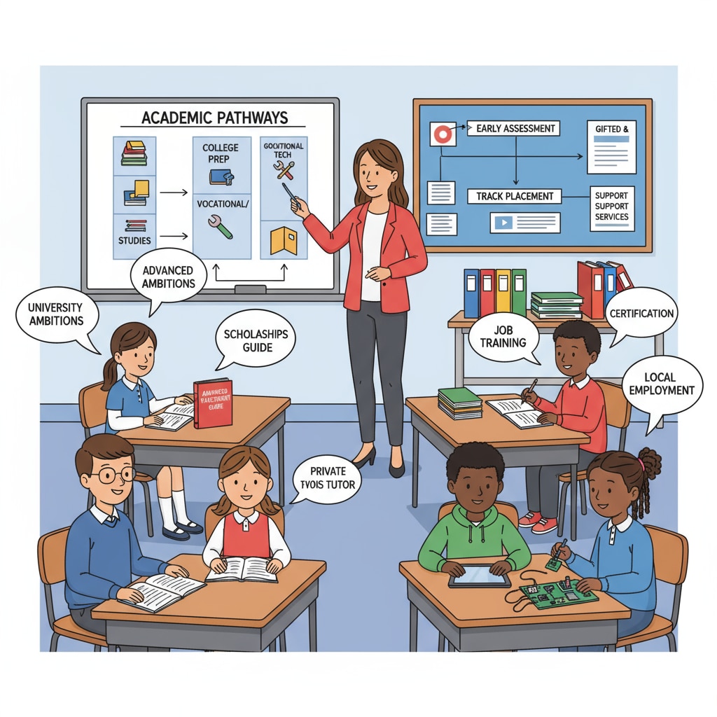 A classroom scene in an American school with students and a teacher, representing the educational environment within the American school system that is involved in social class screening processes. Classroom in an American school related to social class screening in the educational system