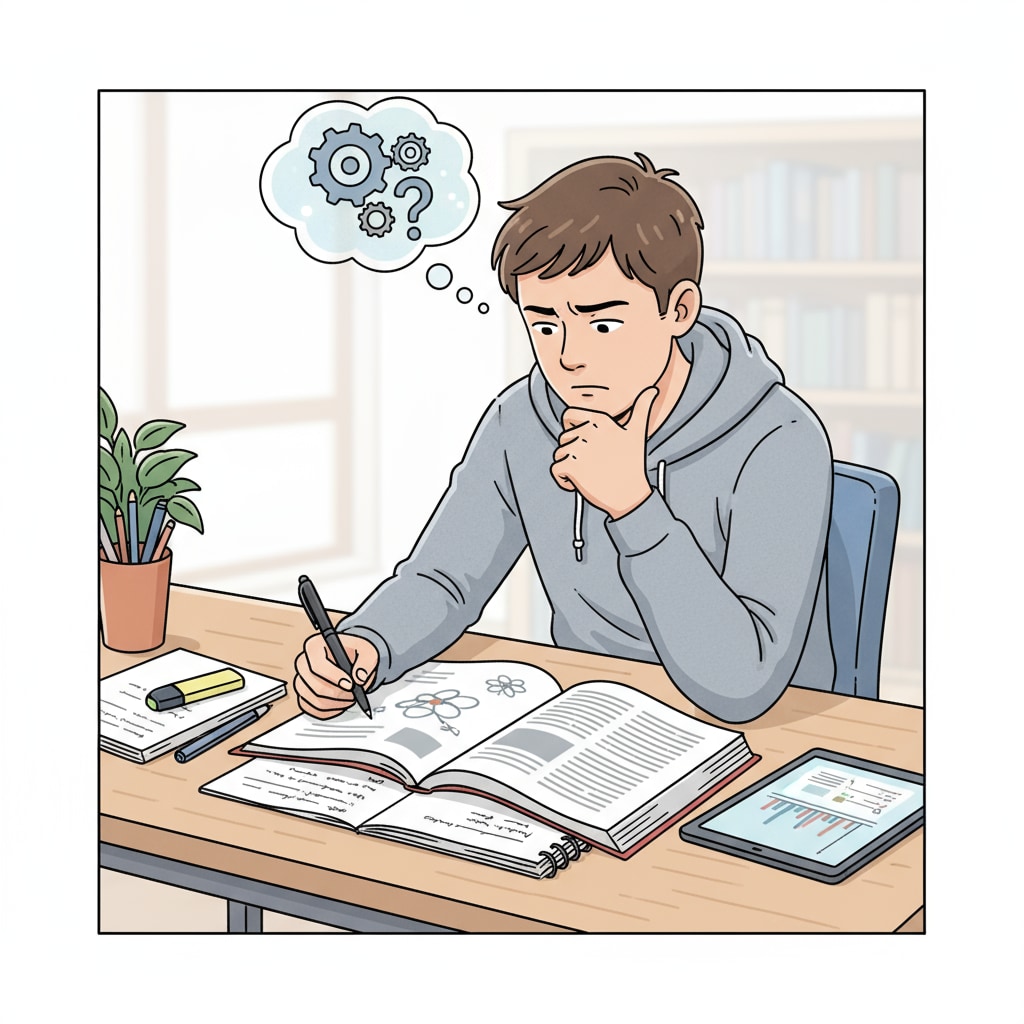 Student analyzing texts to understand the differences between AI and human writing styles