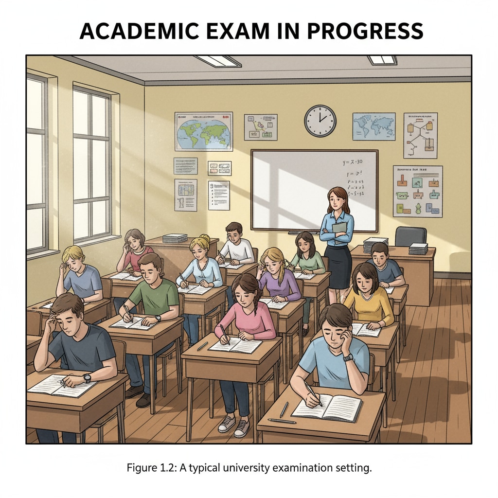 K12 test invigilator observing students during an exam