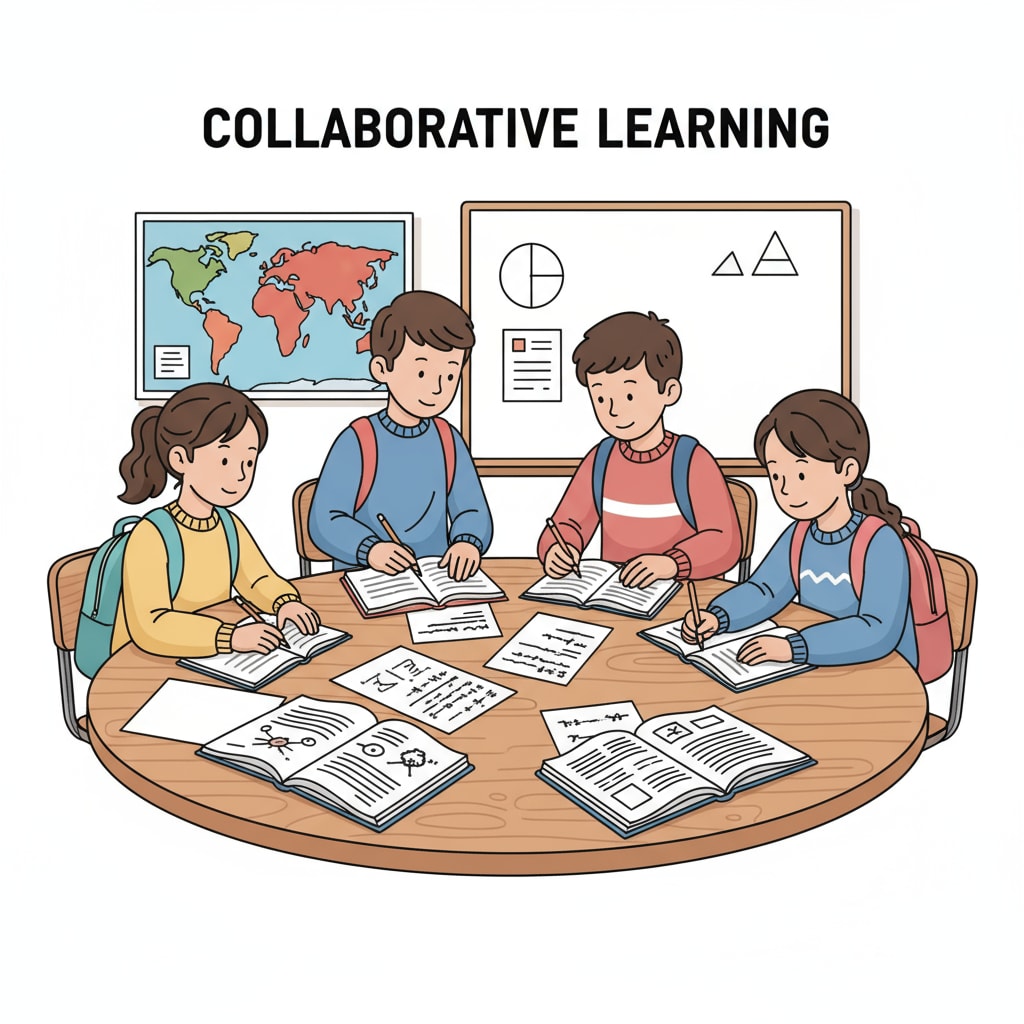 K12 students studying together for exam revision, focusing on academic success through effective time management