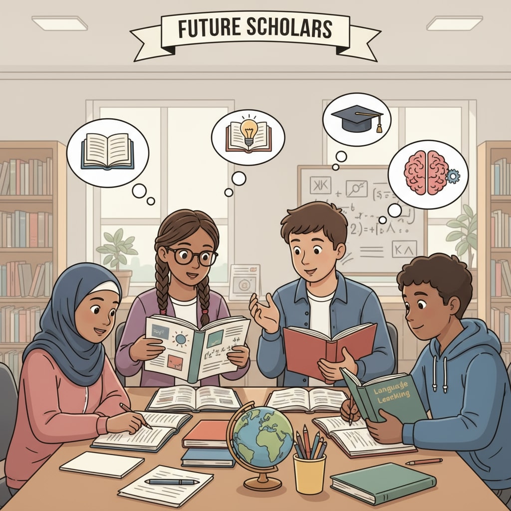A group of teenagers sitting around a table, looking at books, showing their determination to improve educationally. Teenagers with educational backwardness showing determination to improve.
