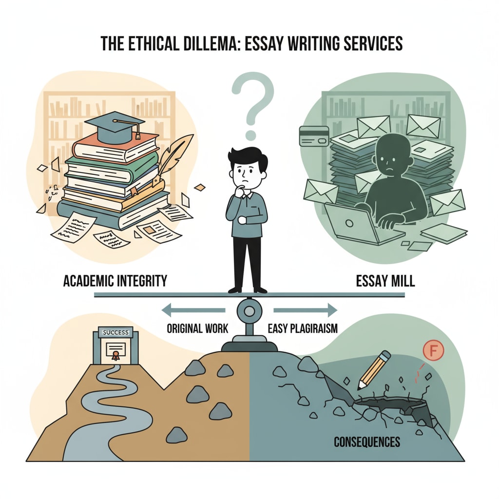 Ethical dilemma of using lawessaypros and similar essay writing services in academic settings