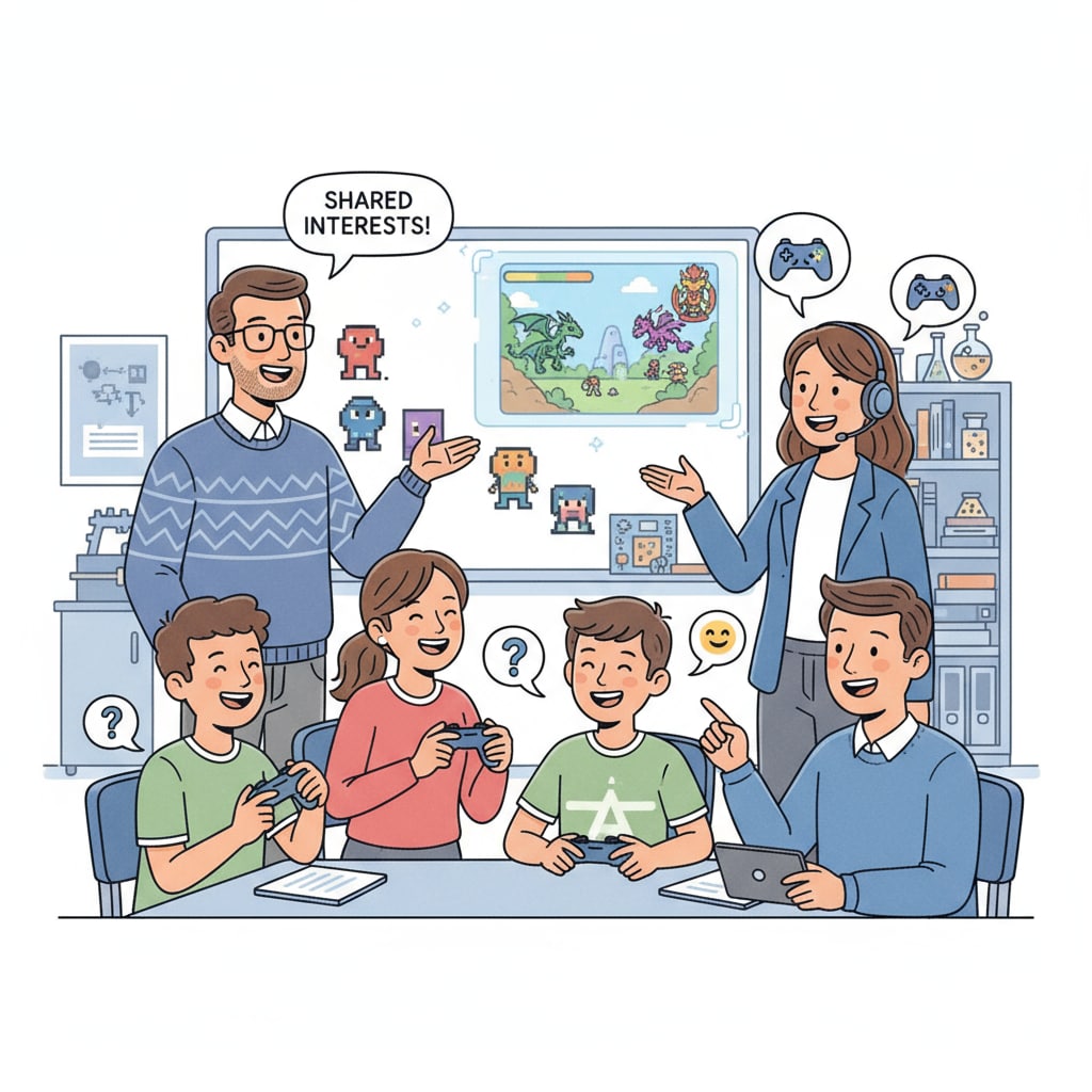 Positive interaction between teachers and students about video games