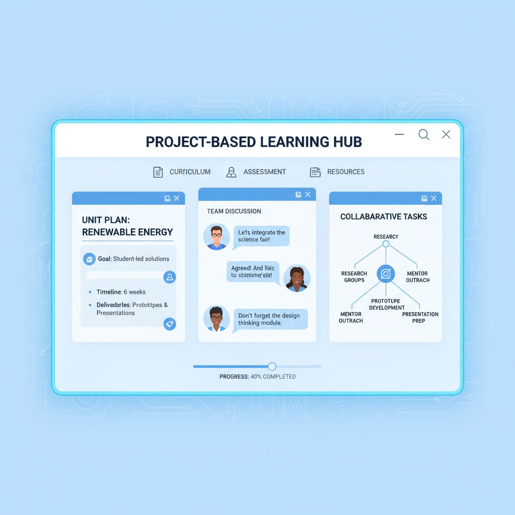 Teachers collaborating on project - based learning plan on a digital platform