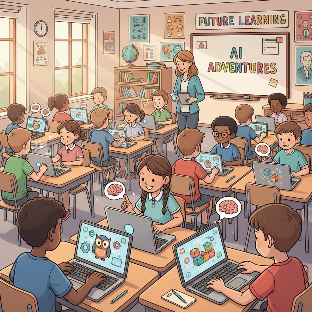 Students using AI tools in a classroom related to AI-assisted teaching, grade inflation, and educational assessment