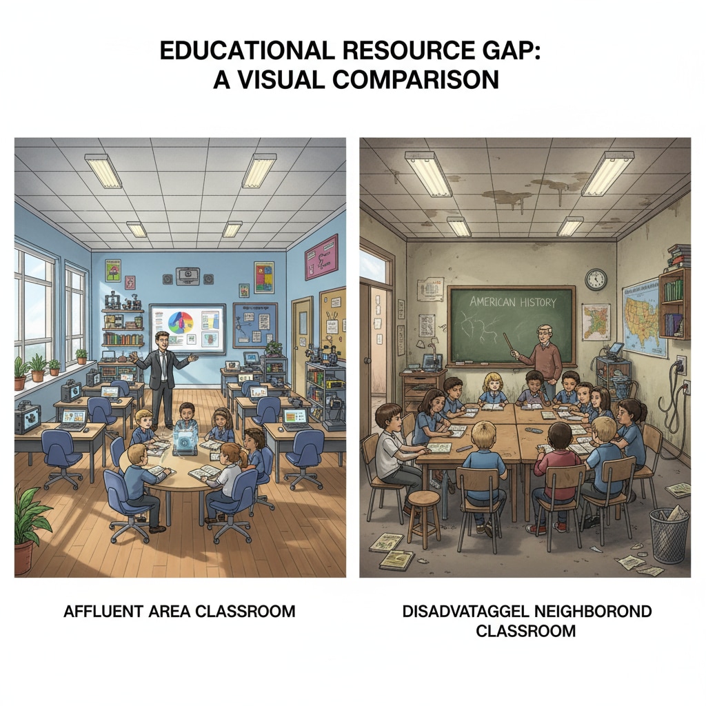 Comparison of schools in different social classes in the American education system