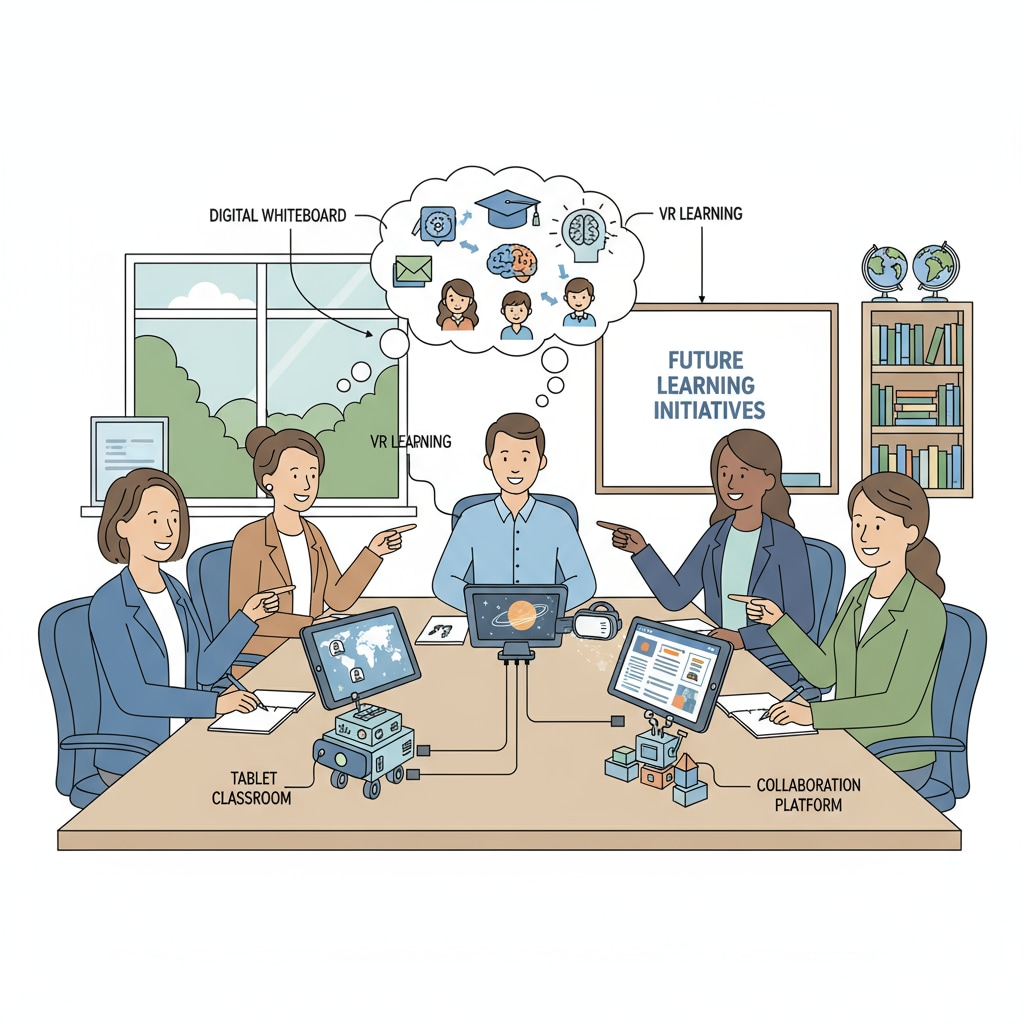 K12 teachers discussing educational technology tools in a meeting room