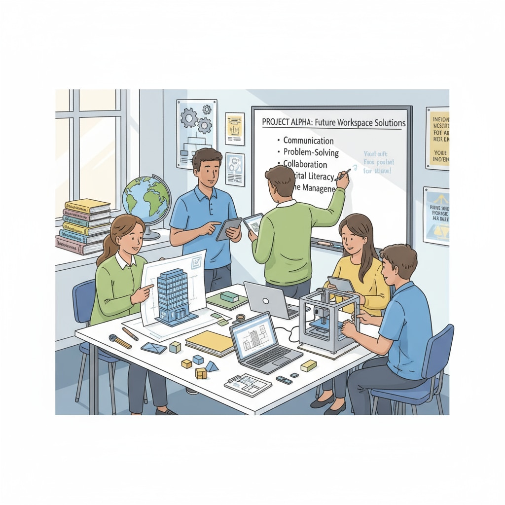 Students demonstrating teamwork in secondary education for workplace readiness