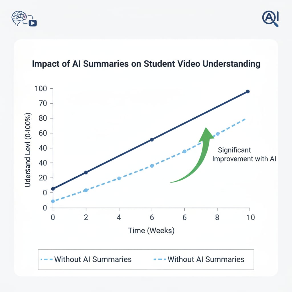 Graph showing how AI summaries enhance students' understanding of video content for educational equity