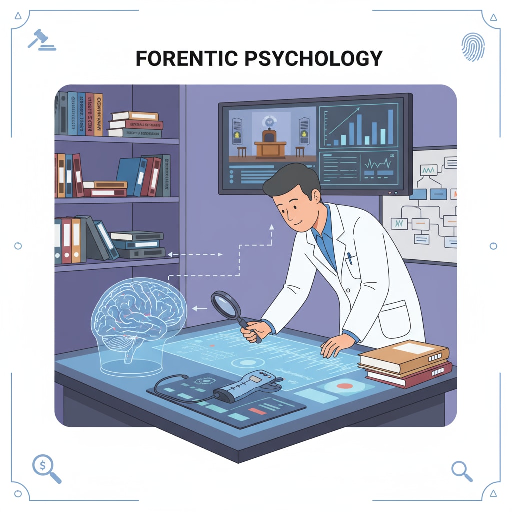 Person working in a forensic psychology laboratory