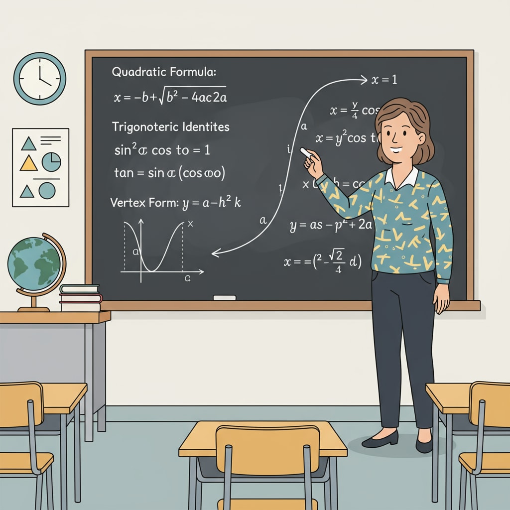 High school math teacher teaching advanced math during career planning and educational level choice