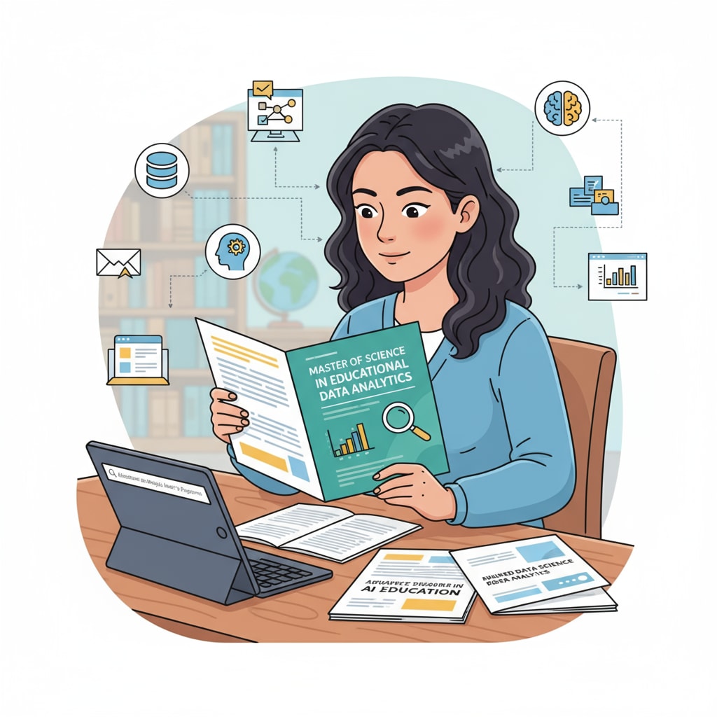 Student Researching Master's Programs in Educational Data Analysis