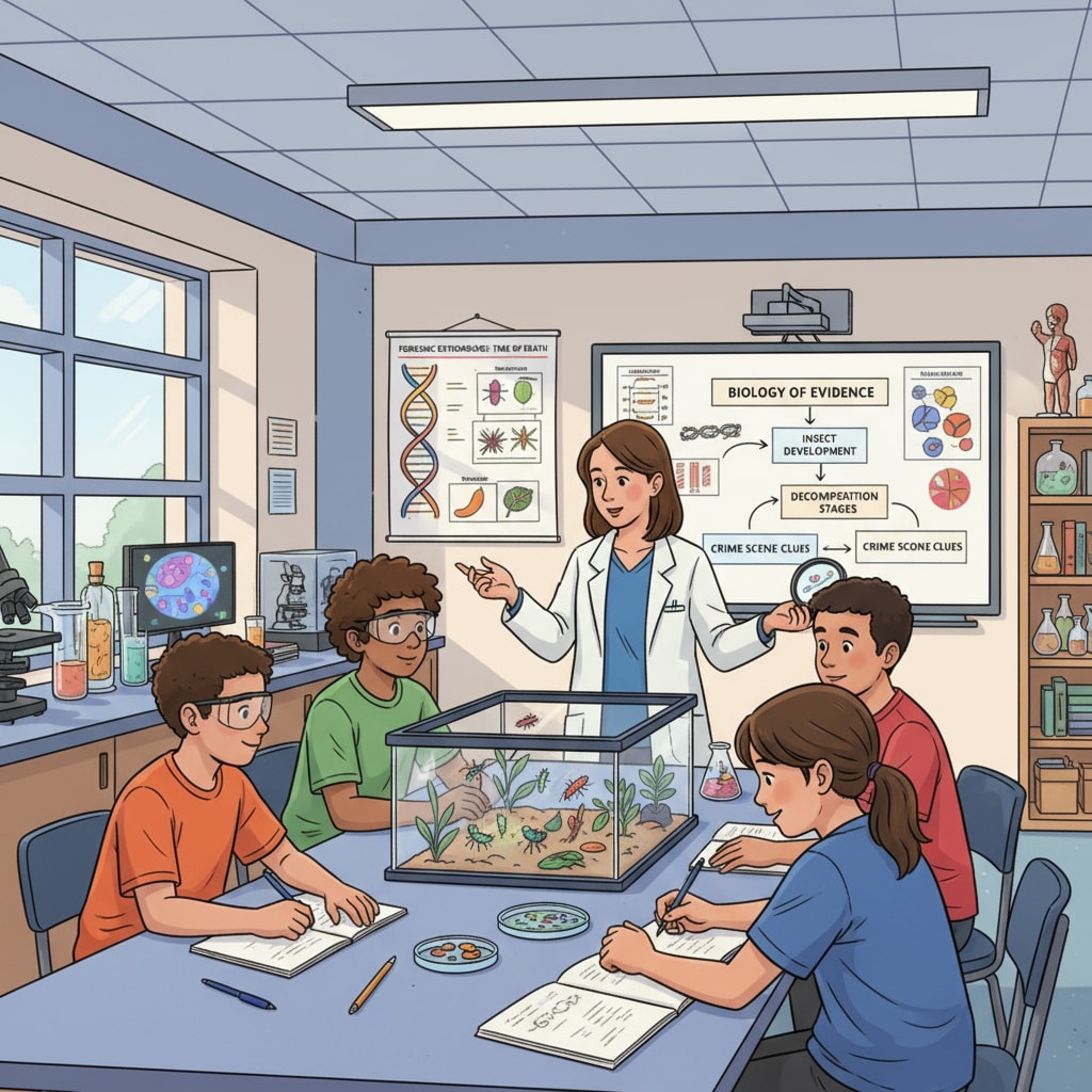 Middle school students learning basic biological concepts for forensic psychology