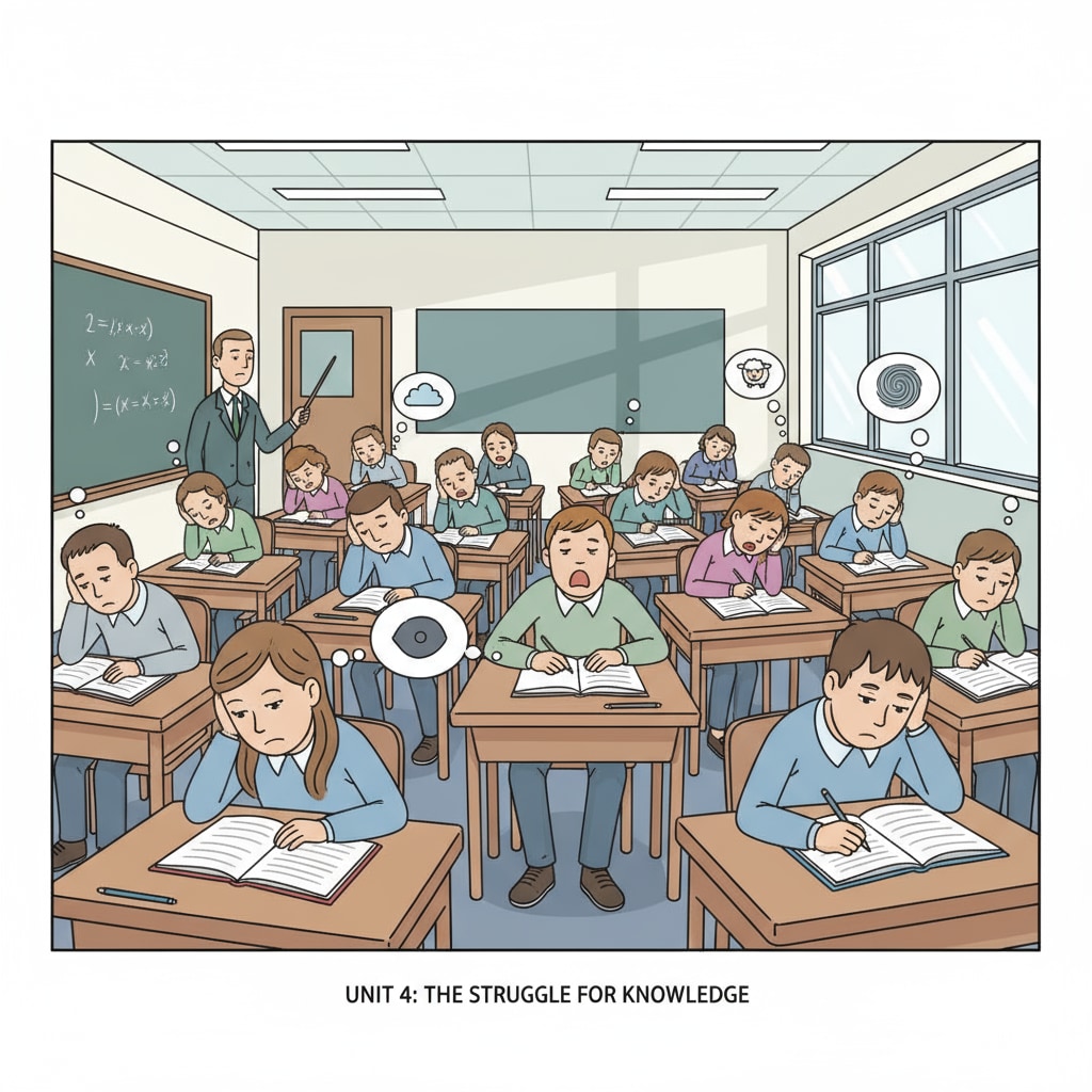 A bored classroom in the context of education system, teaching methods, and student engagement