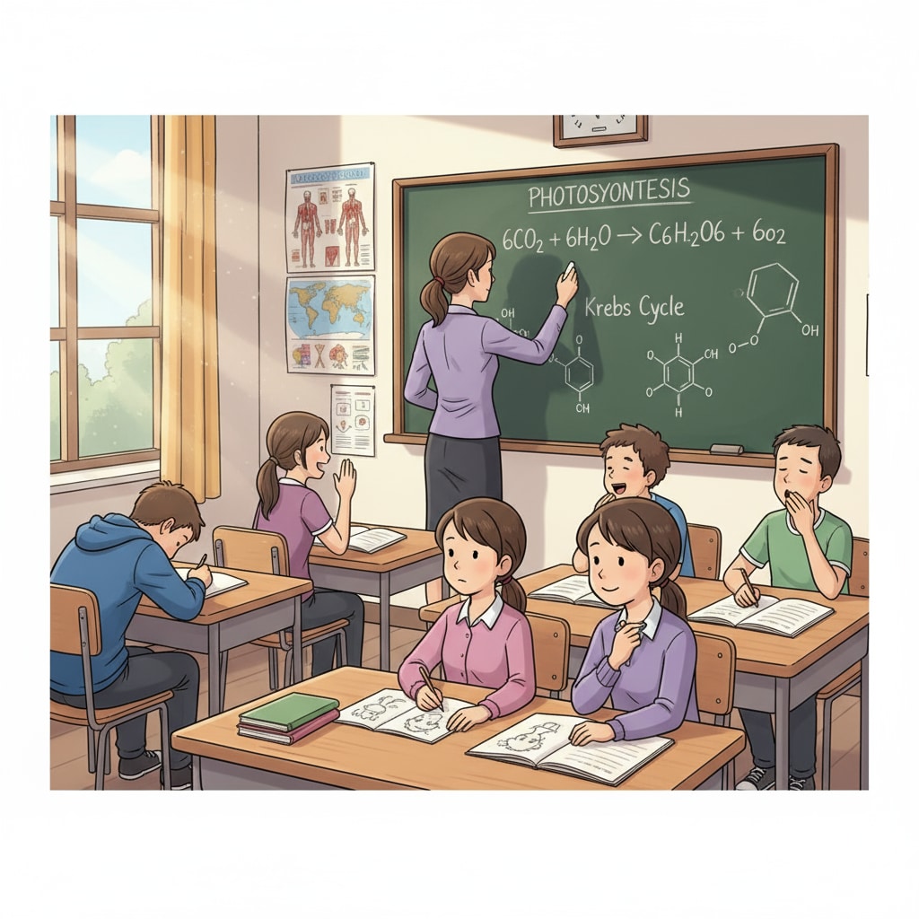 An unengaging teaching scenario related to education system, teaching methods, and student engagement