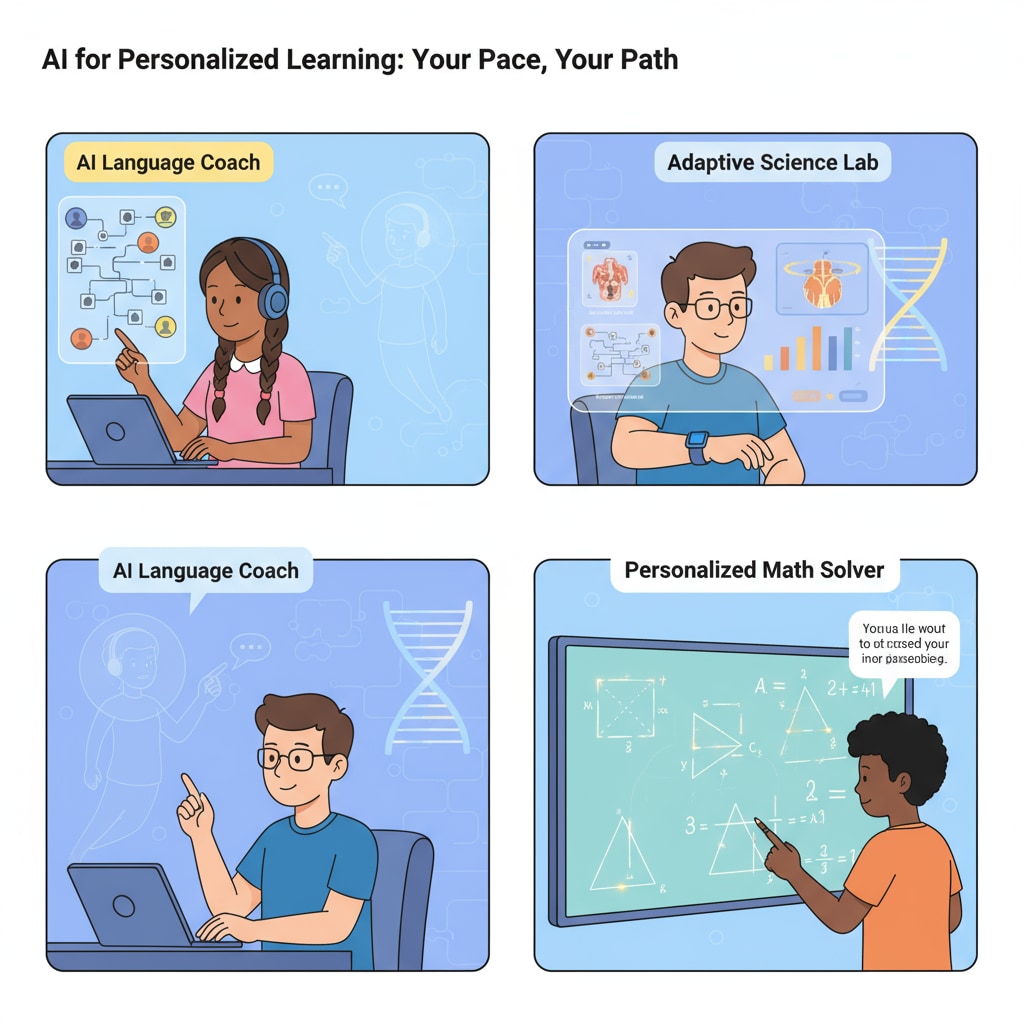 Students engaged in personalized learning with AI tools