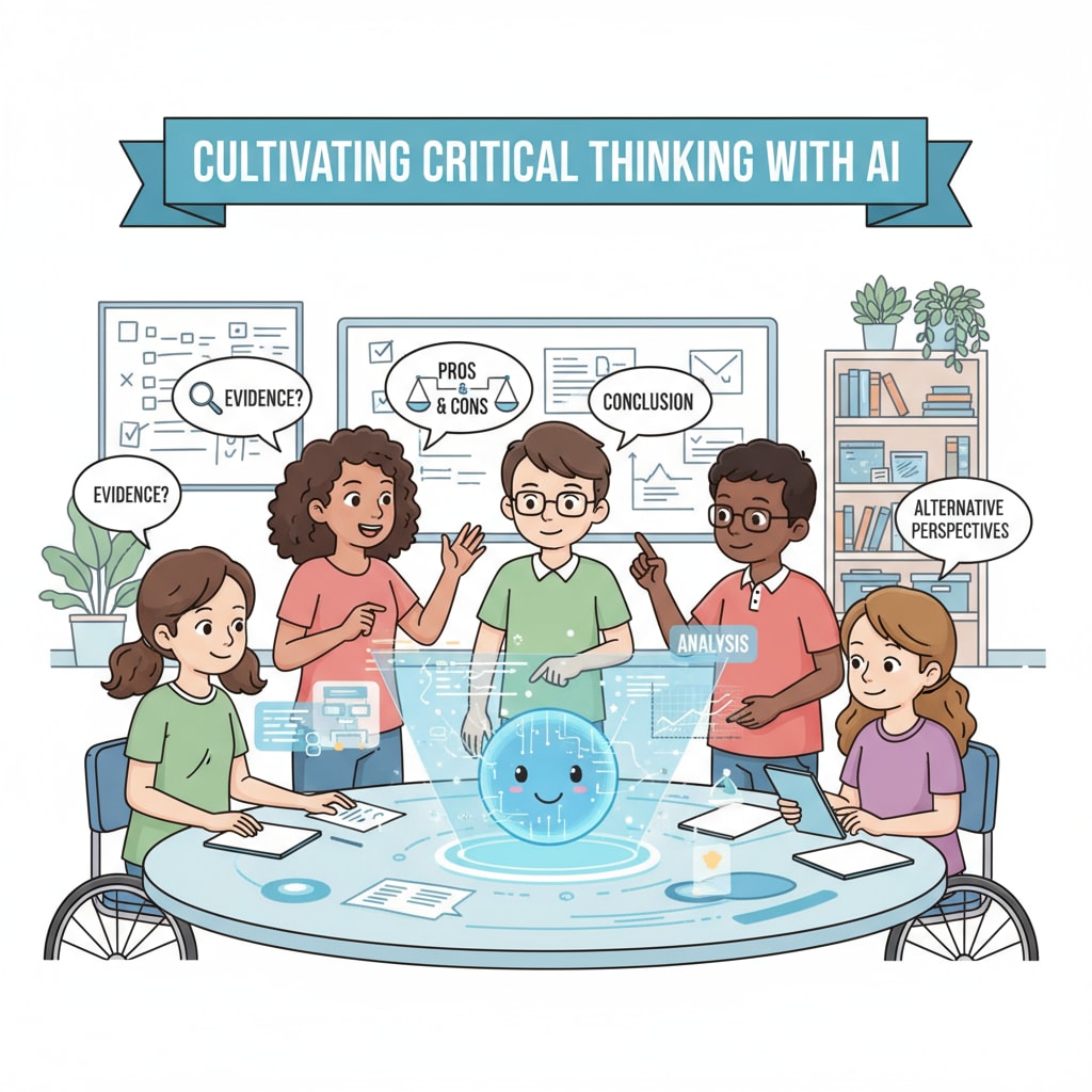 Students fostering critical thinking with the help of AI