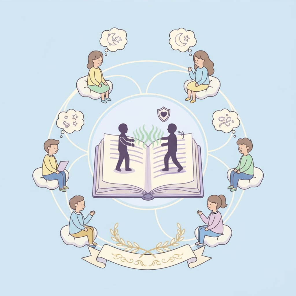 Students are gathered in a circle, discussing a particular scene from a movie where a character respected another's boundaries. Students discussing a movie scene related to consent for anti-bullying and adolescent education