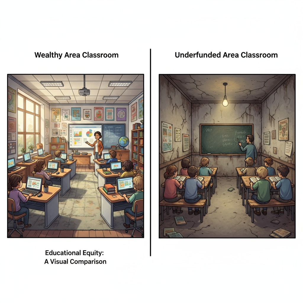 Comparison of educational resources in wealthy and poor Brazilian regions
