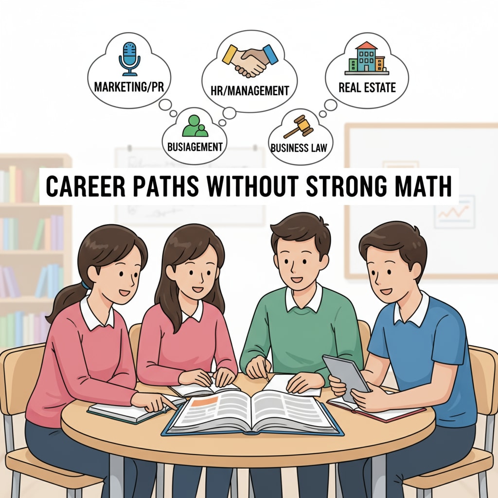 Commerce students exploring math-free career options