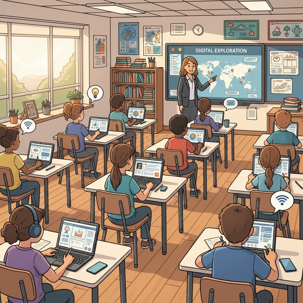 Digital age learning in middle school education during the post-pandemic era