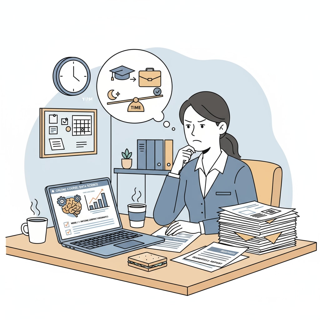 A full-time worker balancing work and online EQF 8 studies