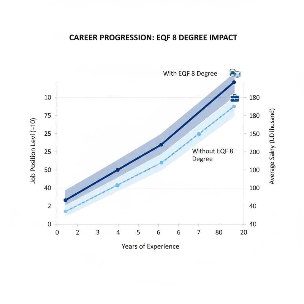 Career progression graph for EQF 8 degree holders