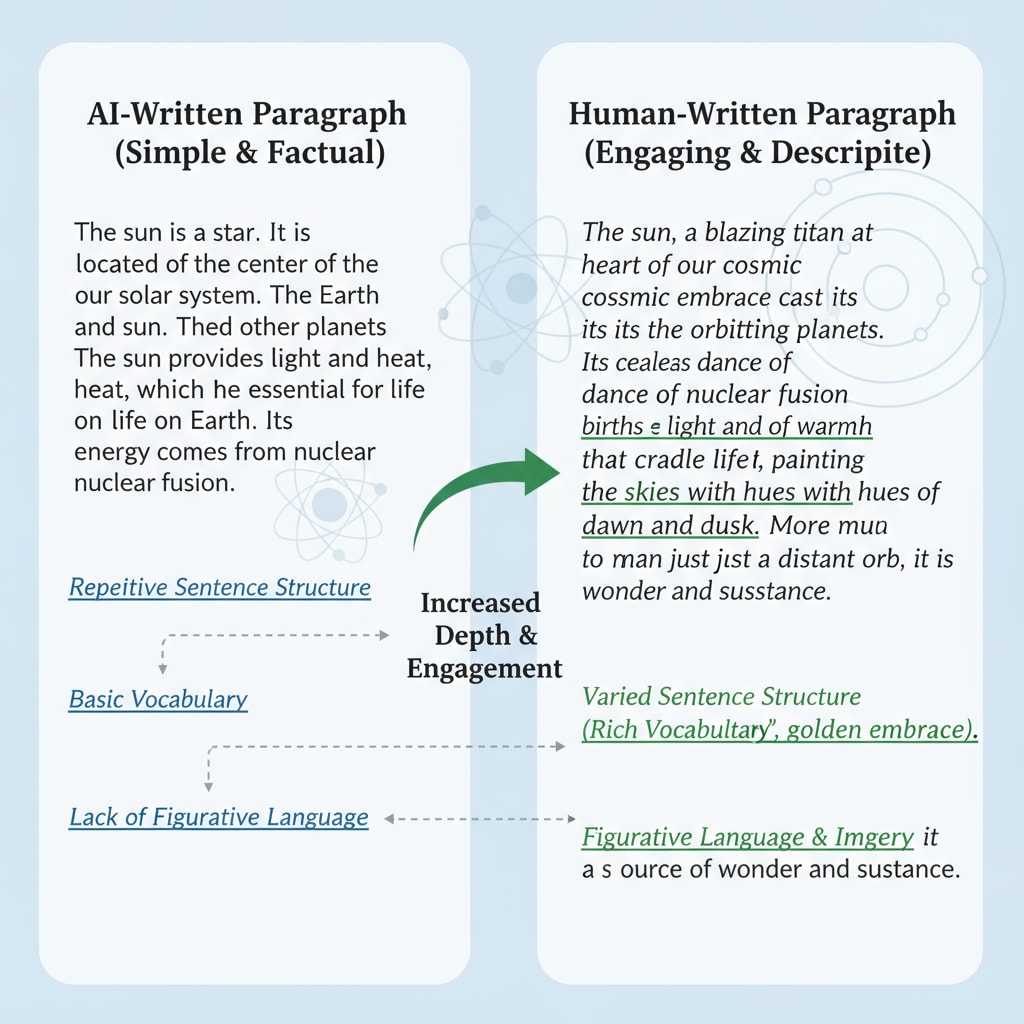 Comparison of AI-written and human-written text for understanding authenticity in writing instruction