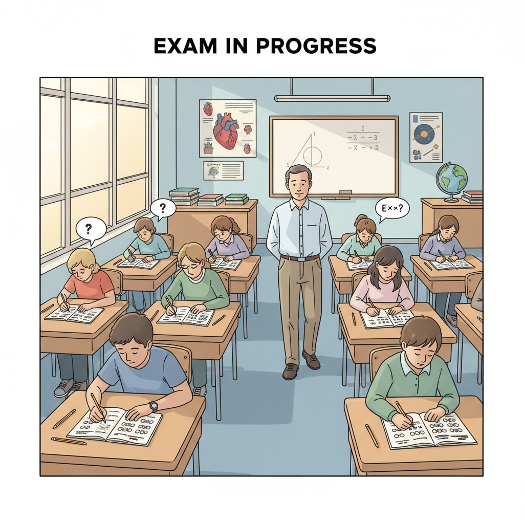 Test proctoring in a K12 classroom environment, showing work experience and relevant to job hunting in the field.