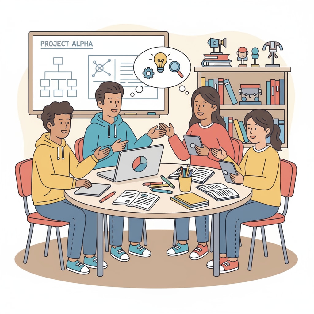 Students collaborating on a project to develop soft skills in secondary education