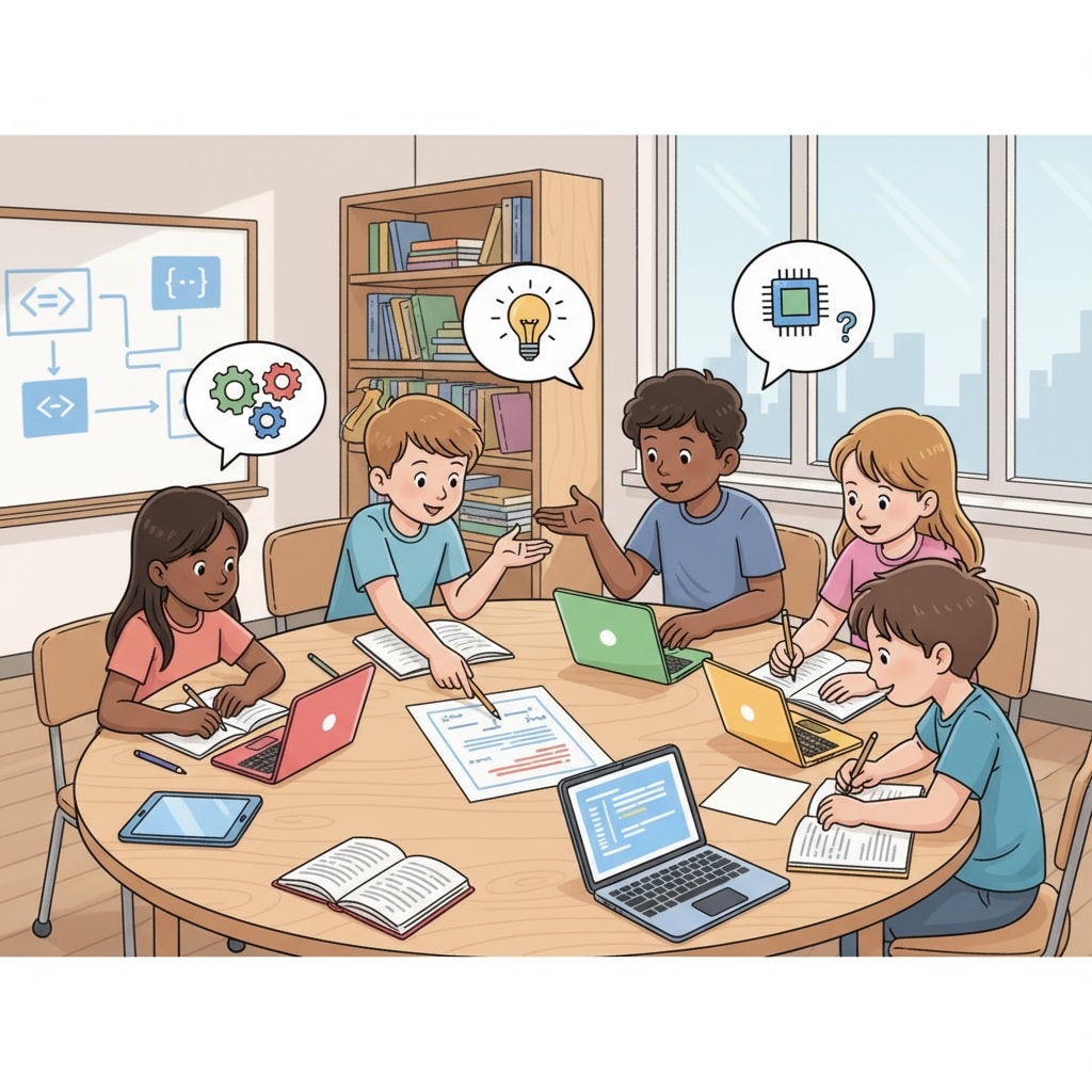 K12 students engaged in a software engineering project related to IBM AI development