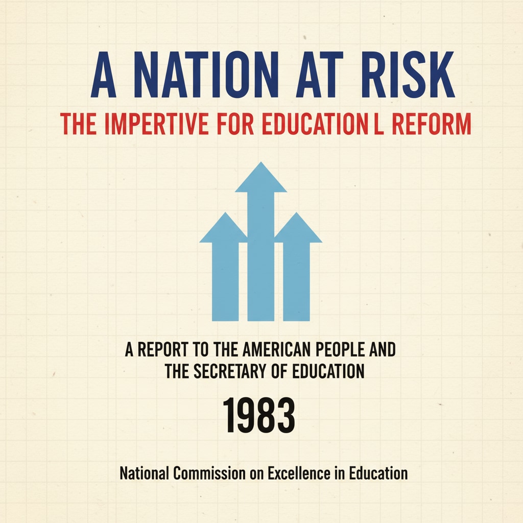 Cover of the 'A Nation at Risk' report, a key document in the evolution of US educational accountability.