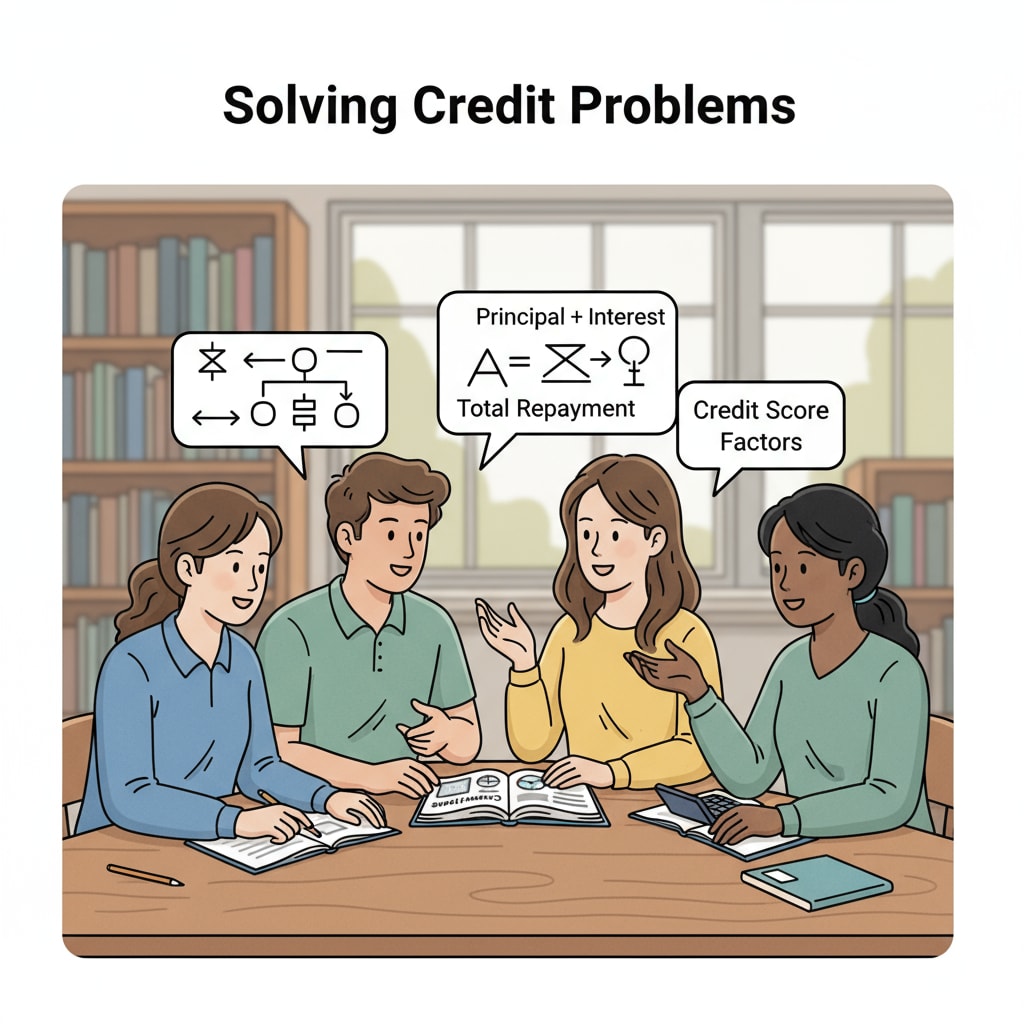 K12 students discussing credit issues in a school library