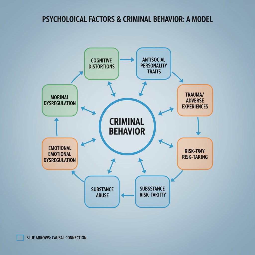 Graph depicting the relationship between psychological factors and criminal behavior