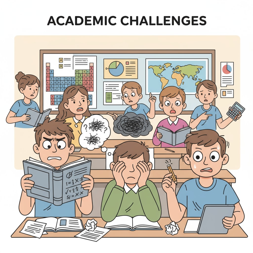 A group of students in a classroom setting, some looking stressed which might indicate academic struggles Students in a classroom showing signs of academic stress related to academic expulsion, student failure, and college impact