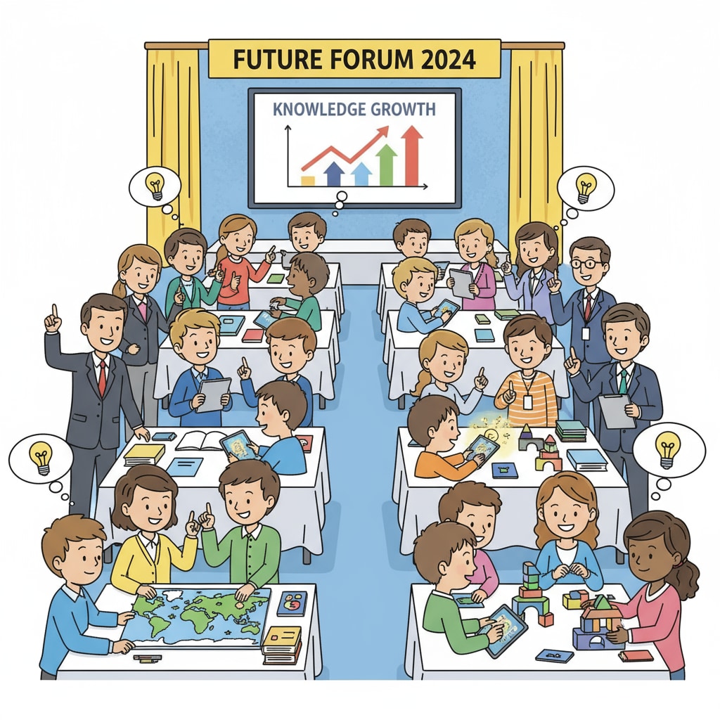 Students are actively involved in an educational event carefully organized by professional event planners, showing enthusiasm and engagement. K12 education event with students actively participating, related to event planning, professional certification, and communication degree