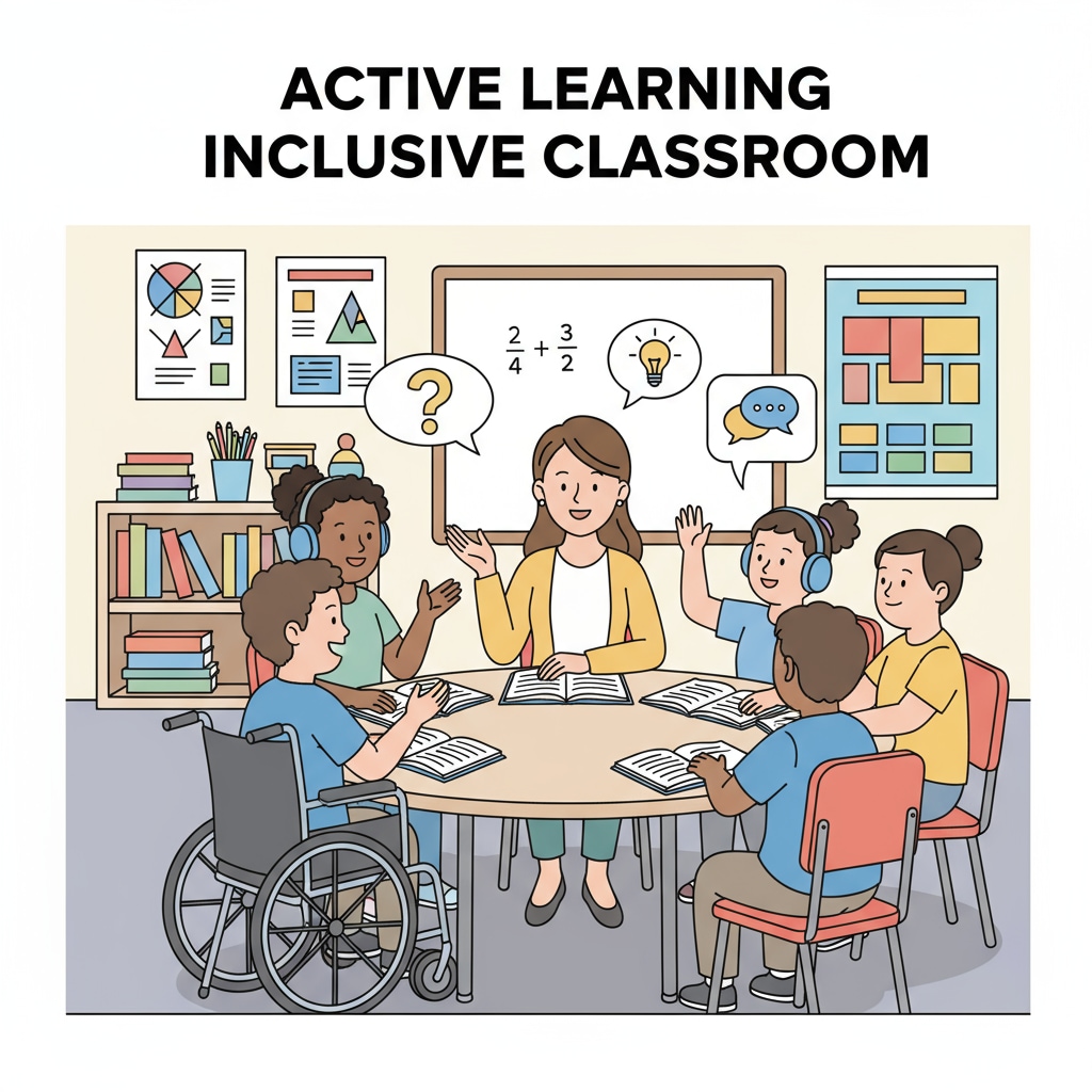 A group of special education students are having an animated discussion in a classroom, showing their active participation in the learning process. Special education students actively participating in educational equality through choice