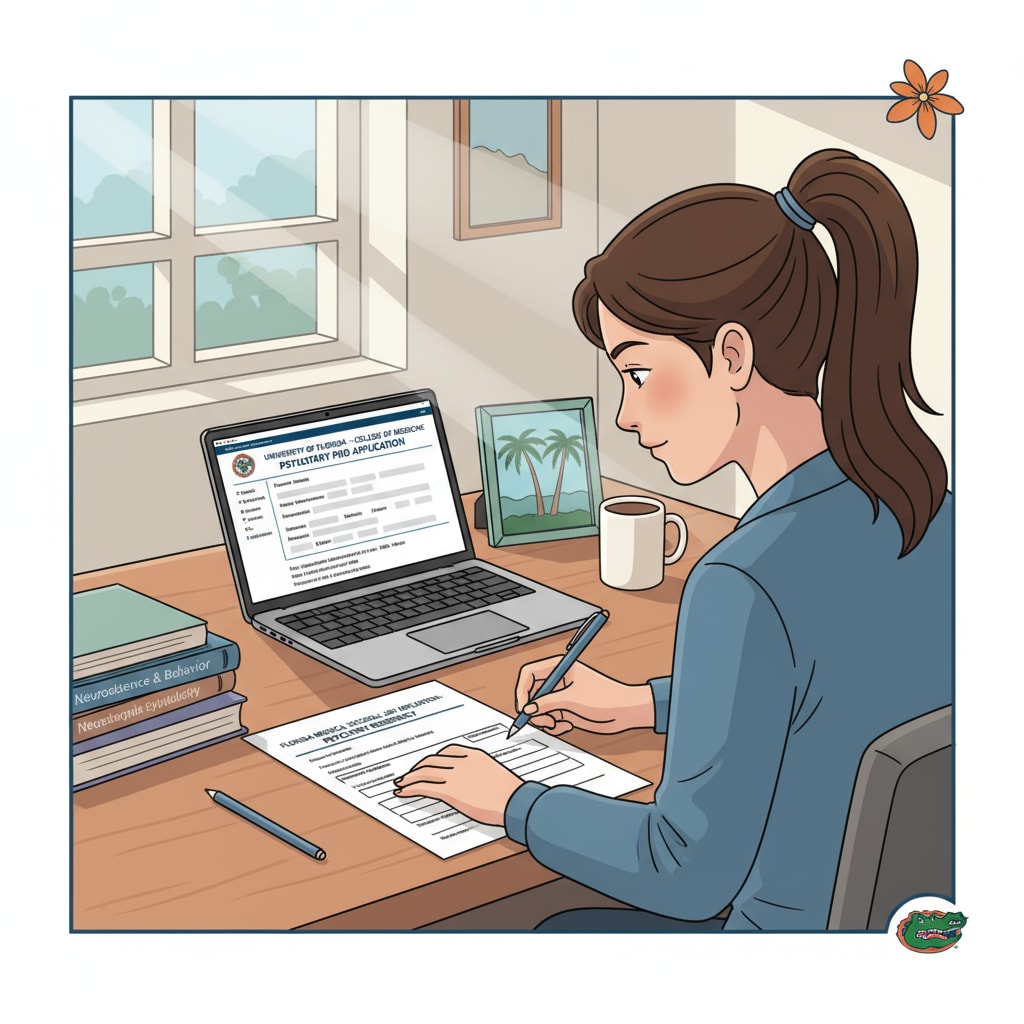 Student applying to a Florida medical school for a psychiatry doctorate