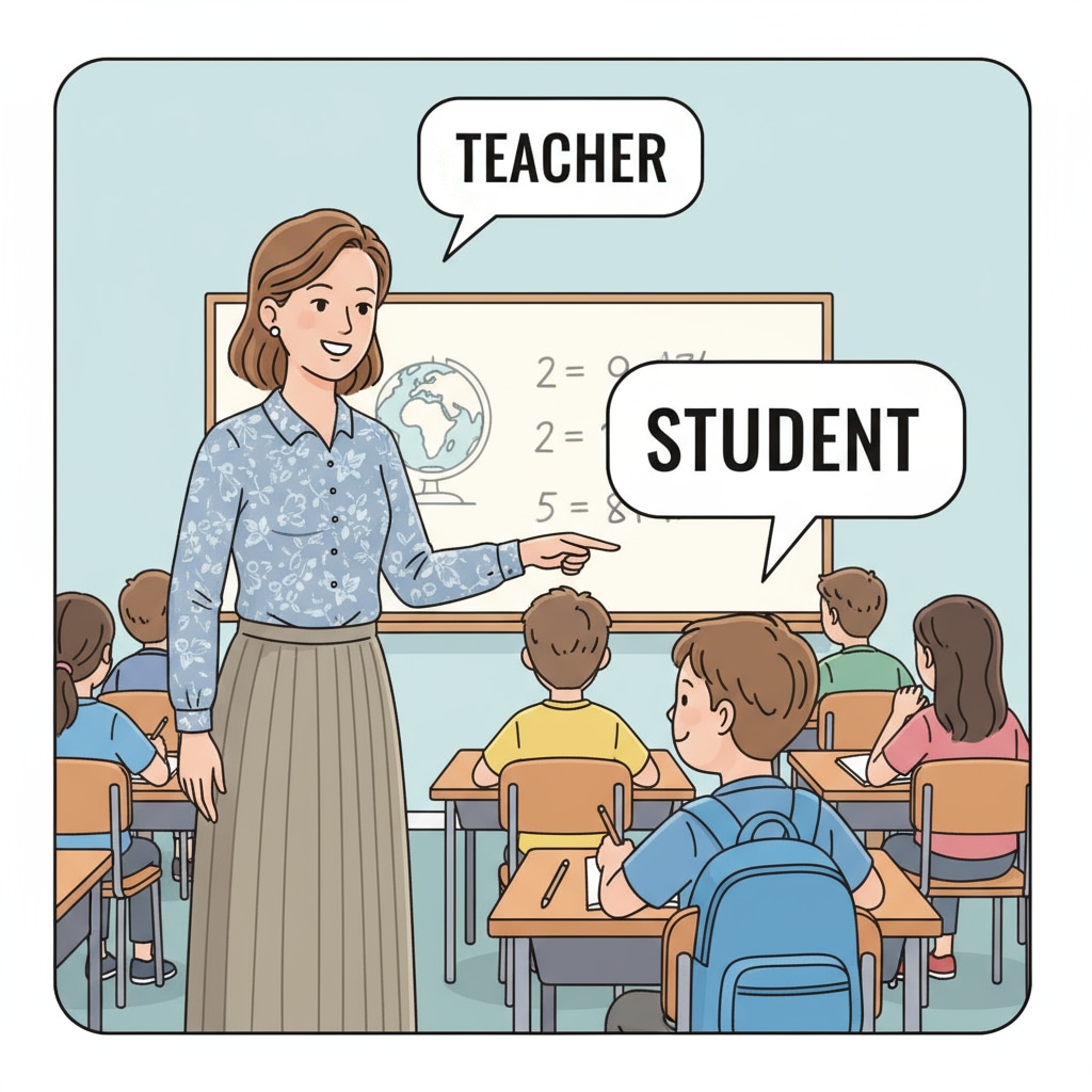 A teacher pointing at a student, representing school injustice, teacher bias, and student labeling