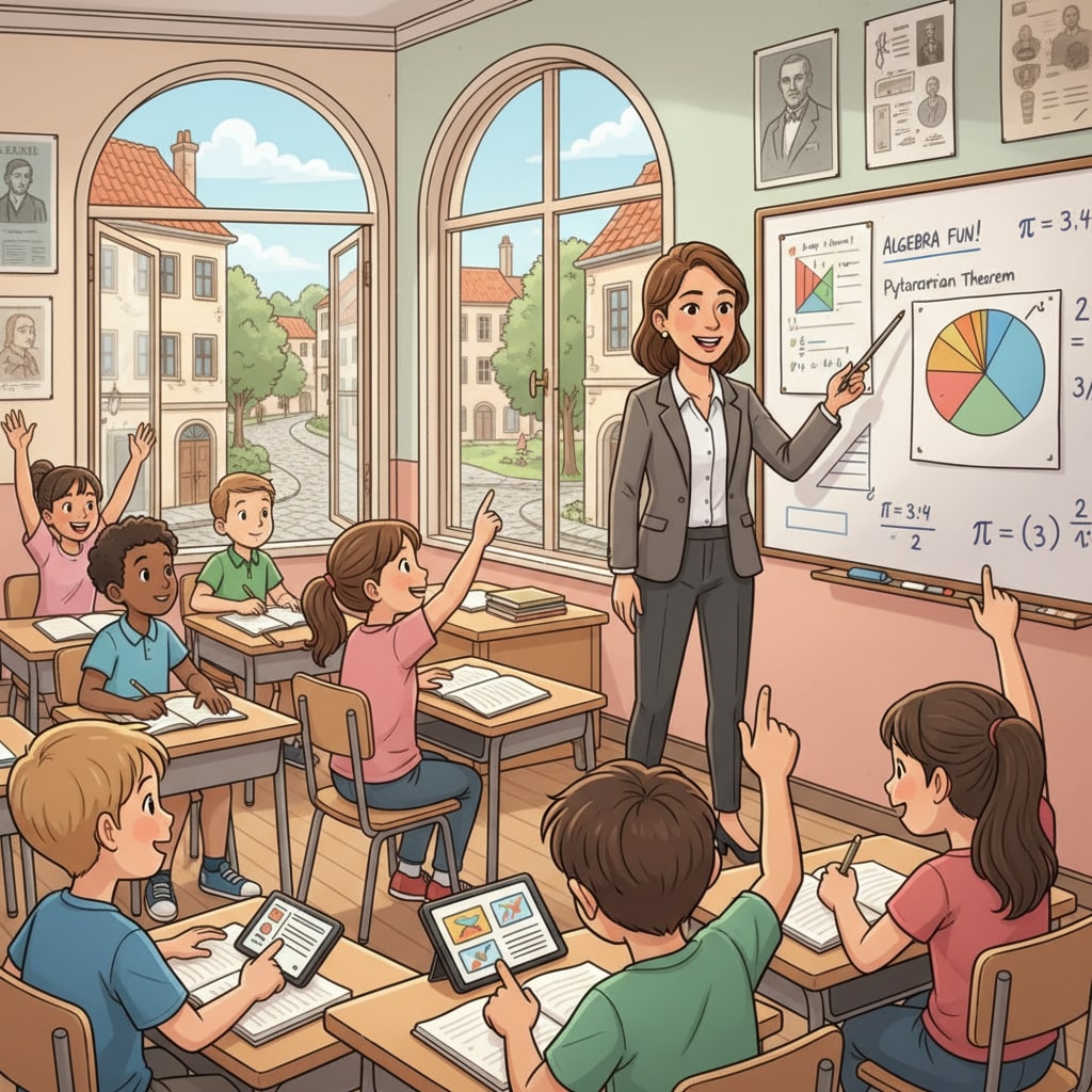 An educator with mathematical knowledge teaching K12 students in a European school