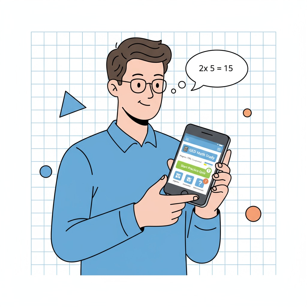 Person using a GED math mobile app