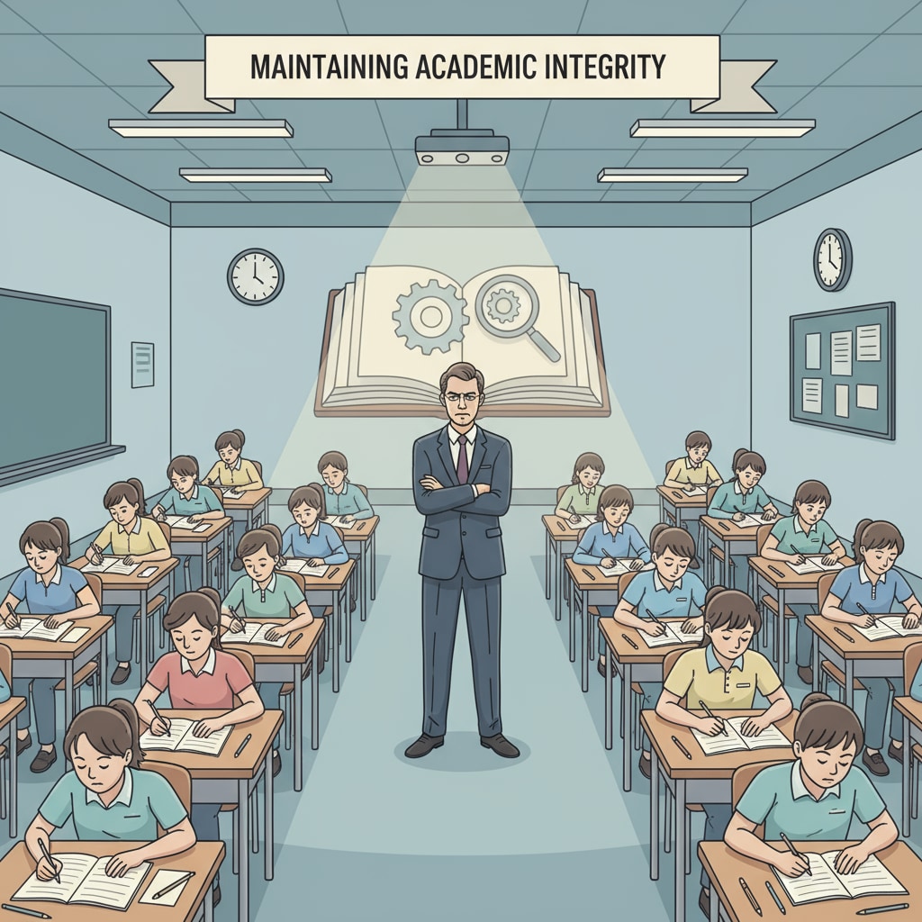 Students taking an exam under the watchful eye of a test invigilator, related to work experience and job hunting in K12 testing.