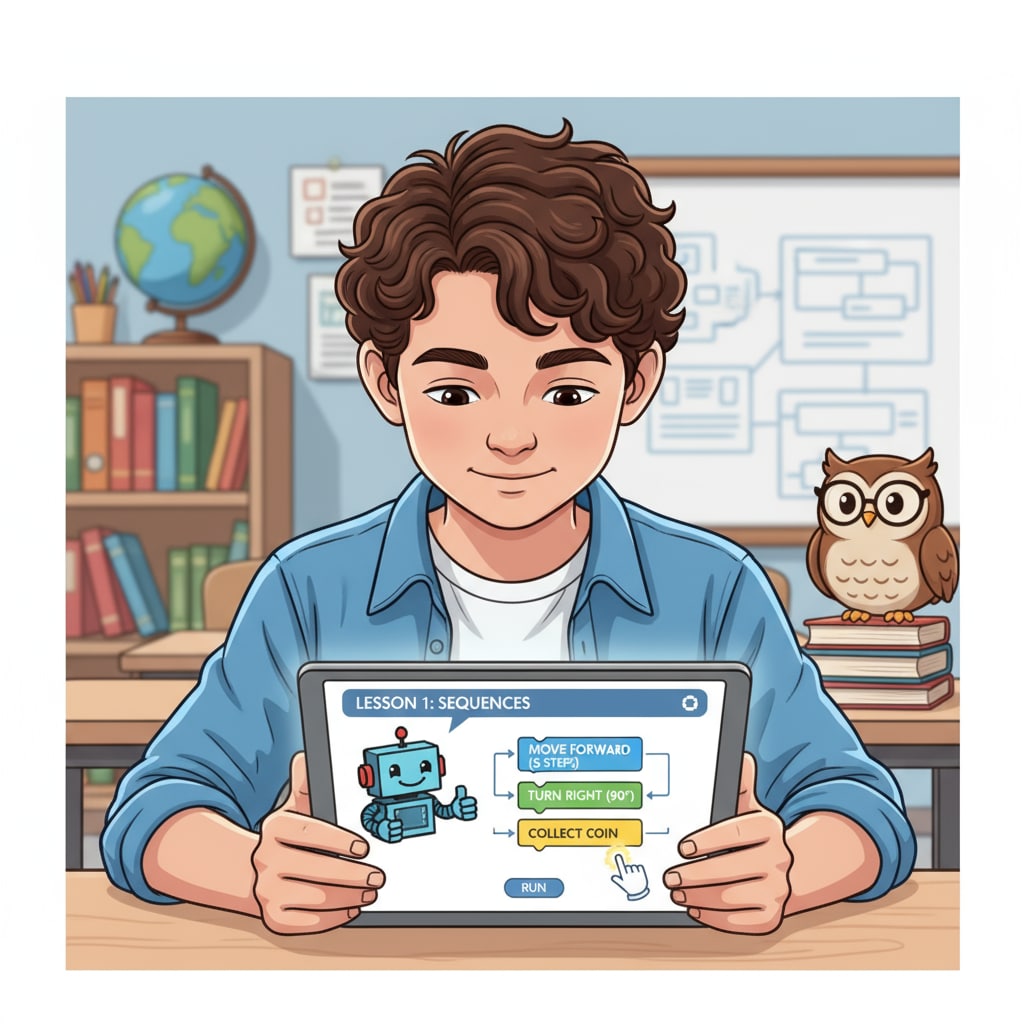 Young student learning basic coding for software engineering foundation